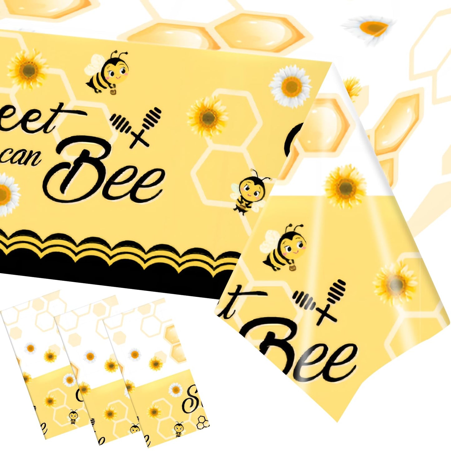 Bumble Bee Plastic Tablecloth – 3 Pack