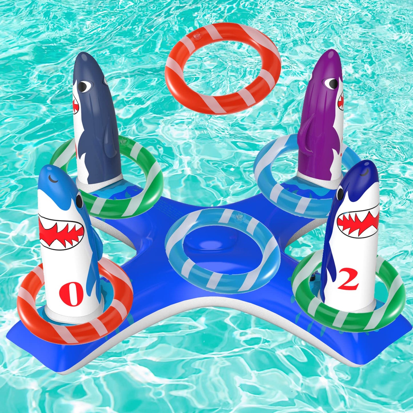 Shark Inflatable Pool Ring Toss Game