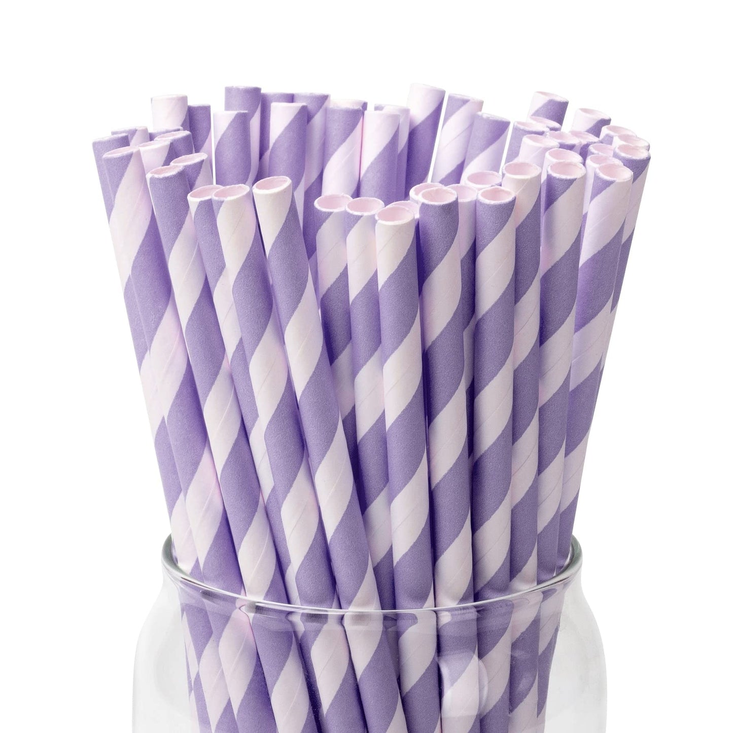 Purple Paper Straws – 100 Pack