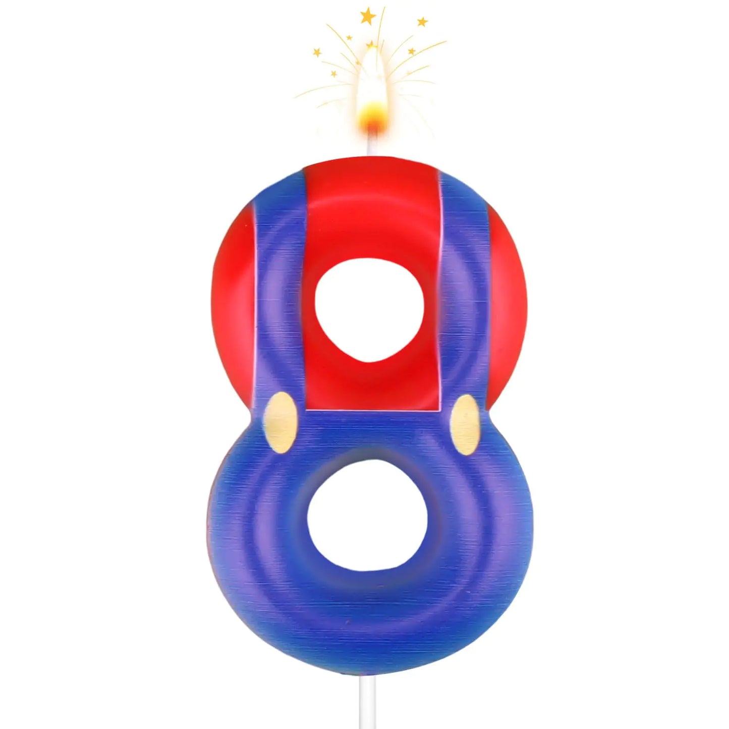 Gamer Cartoon Number 8 Cake Candle