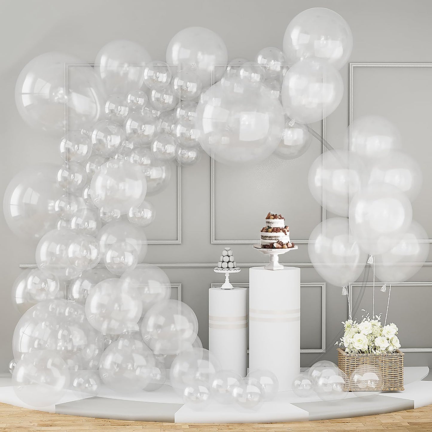 Clear Latex Balloon Garland Arch Kit – 151 Piece, Mixed Sizes
