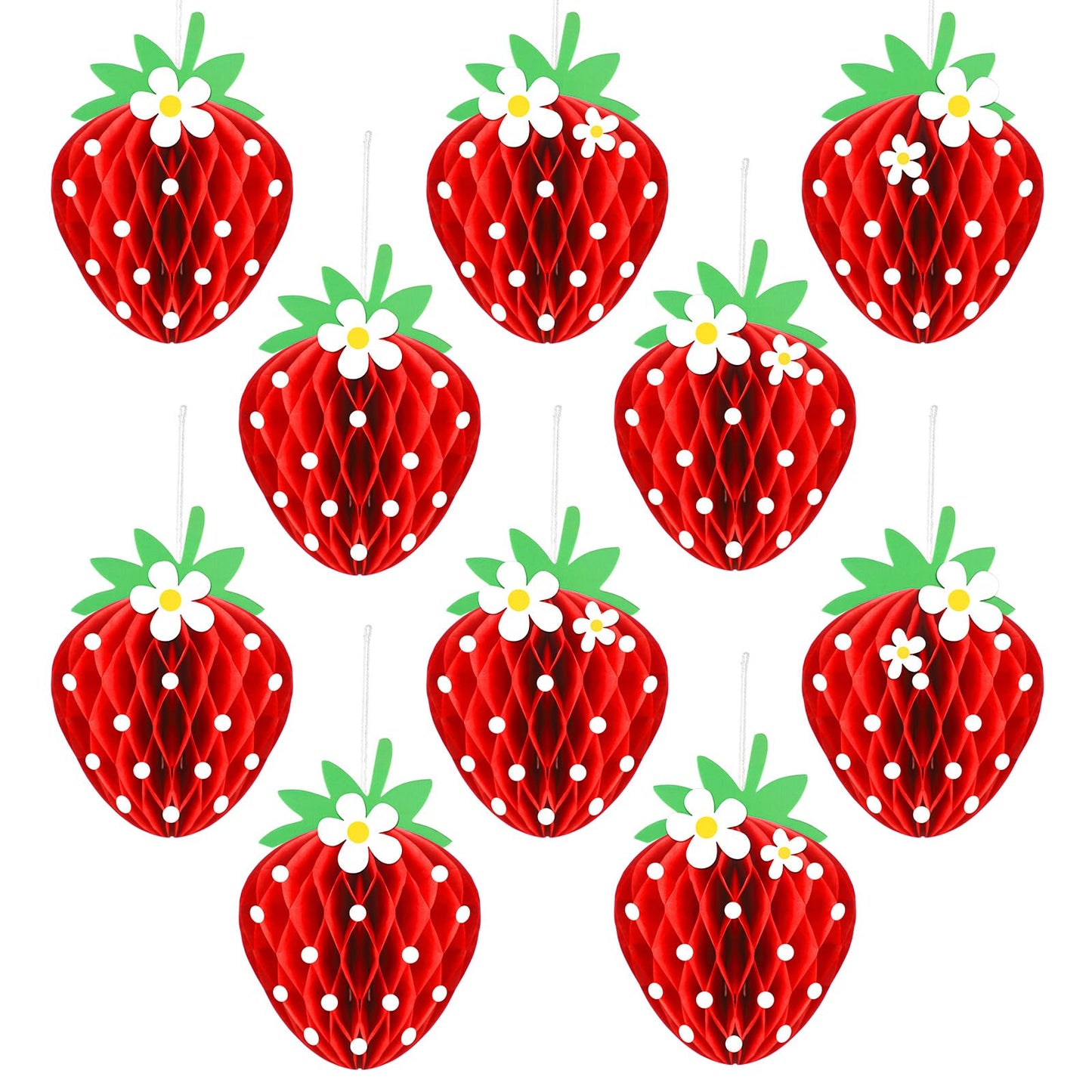 Strawberry Honeycomb Balls Party Decorations – 24 Pack
