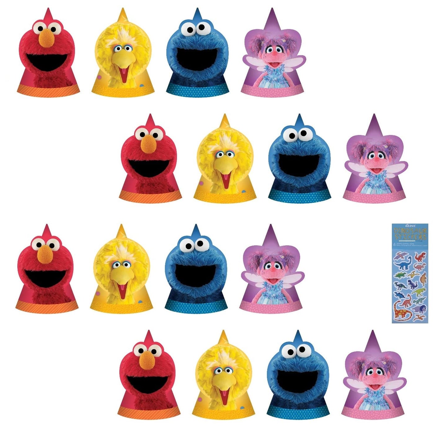 Red Monster Character Birthday Party Paper Hats – 16 Pack