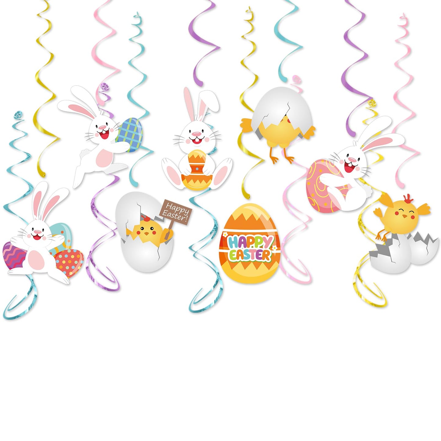 Easter Cute Bunny Hanging Swirl Decorations
