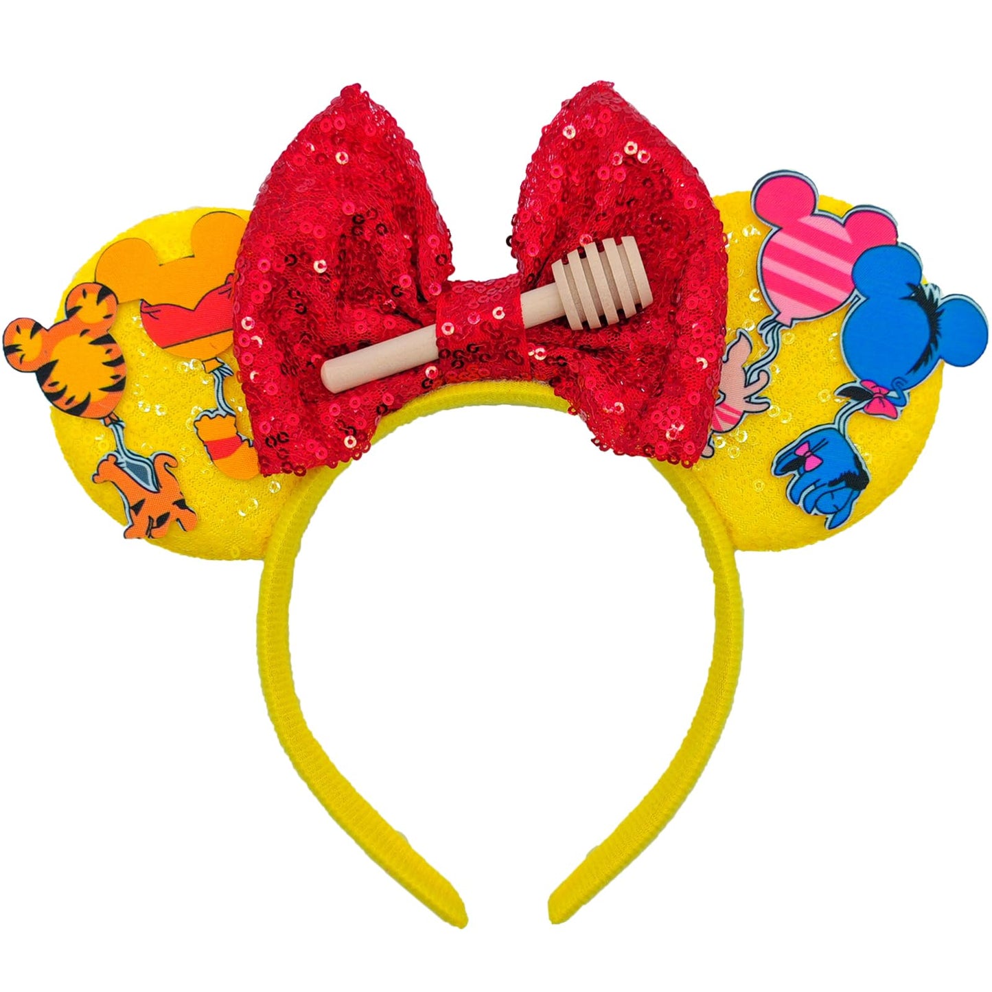 Glitter Hundred Acre Wood Mouse Ear Headbands for Adults