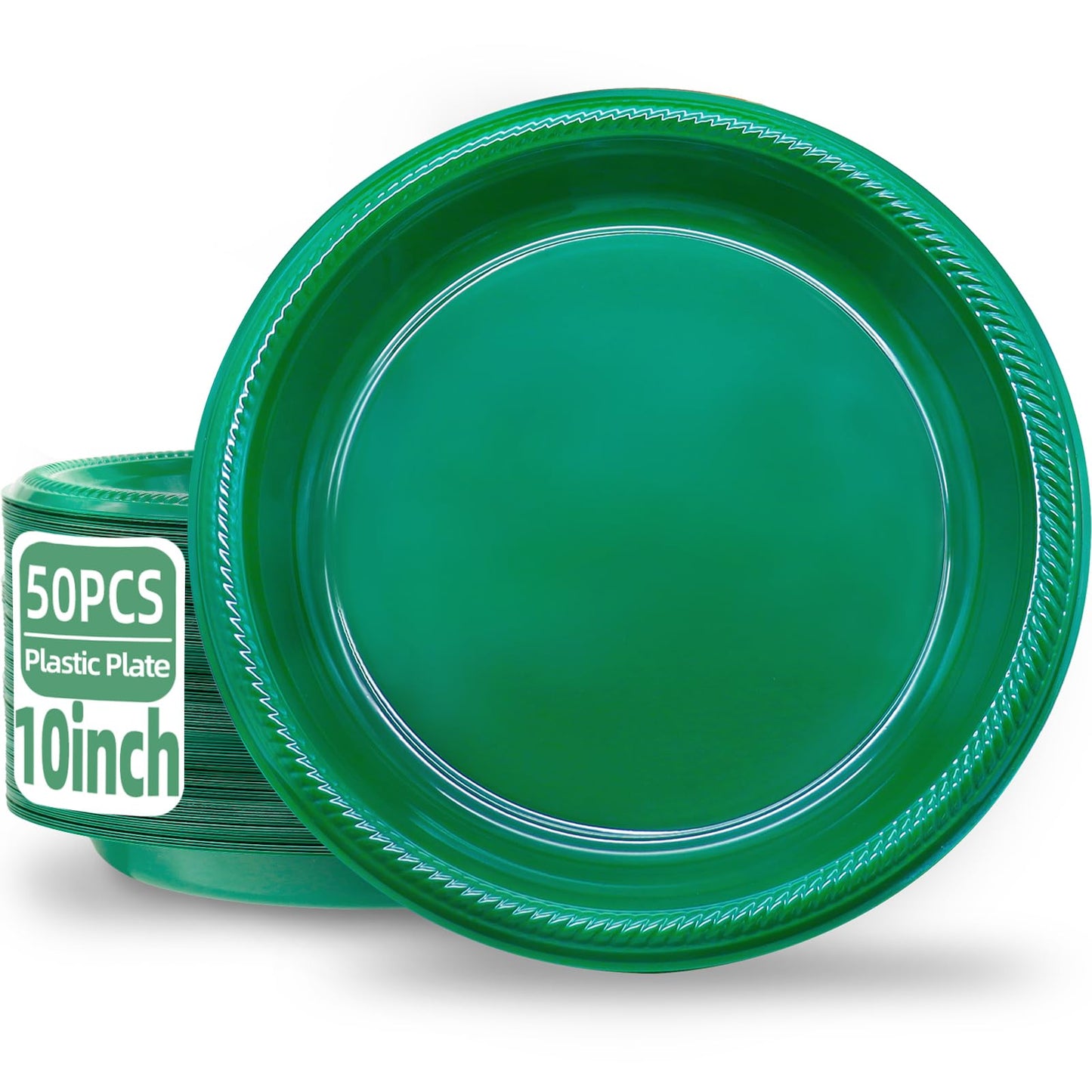 Green Classic Disposable Dinner Plates – 50 Pack