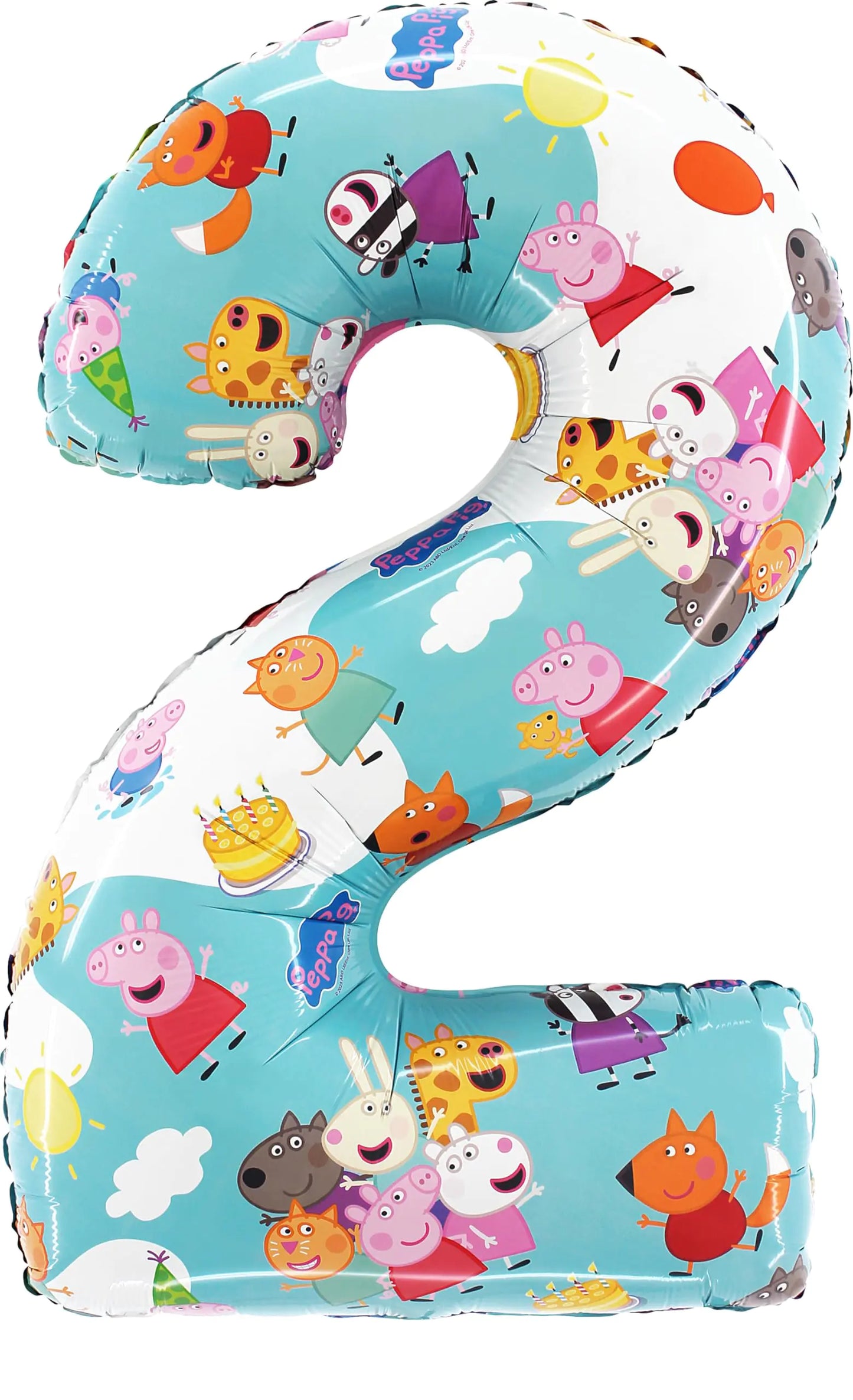 Pink Piggy Character Number 2 Foil Balloon - 26"