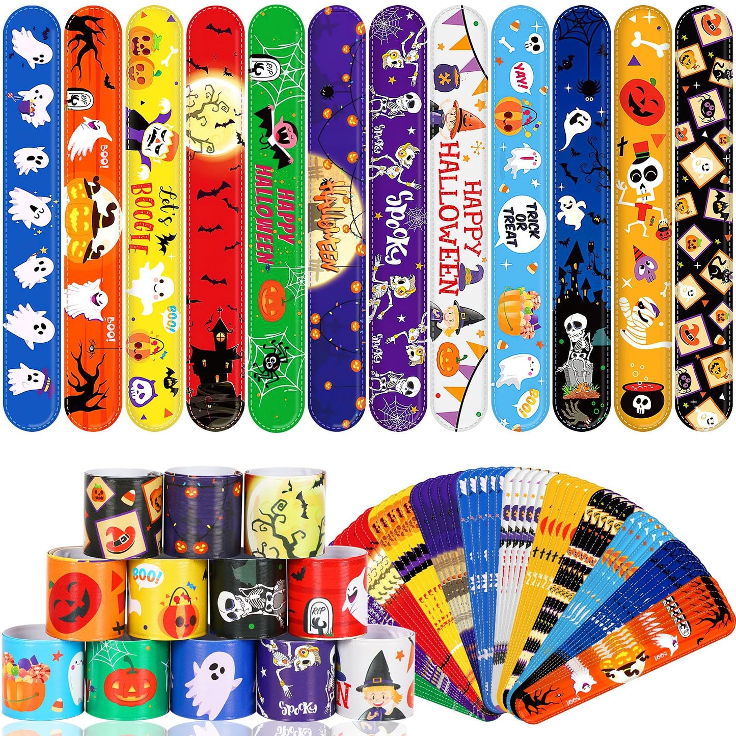 Halloween Slap Bracelets Party Favours – 56 Pack