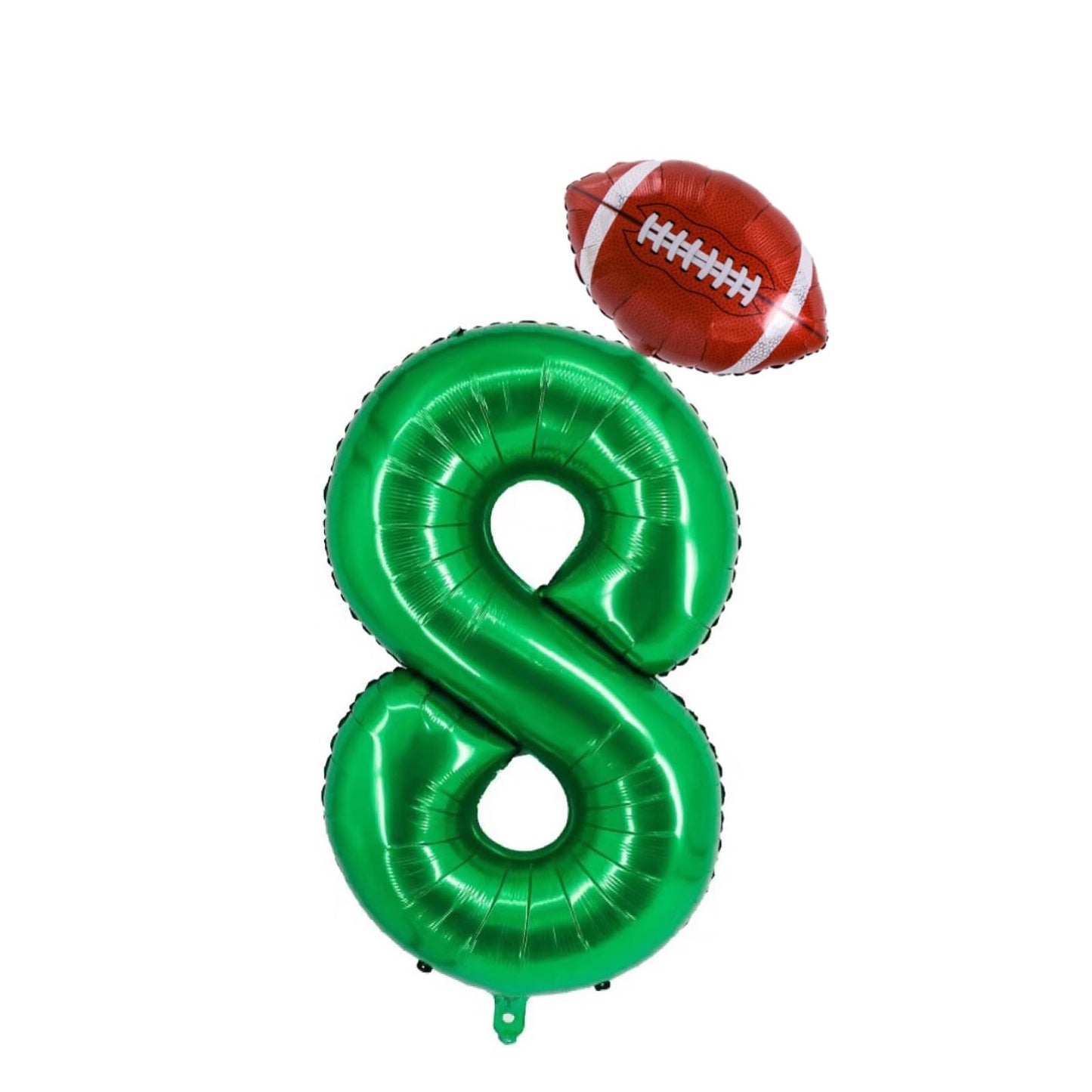 Dark Green Number 8 Football Birthday Balloon Set