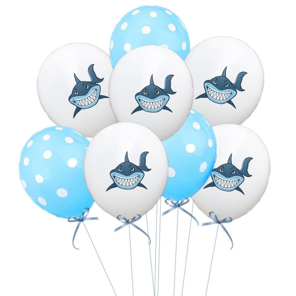 Ocean Shark Cartoon Party Balloons 12 Inch – Baby Party Set