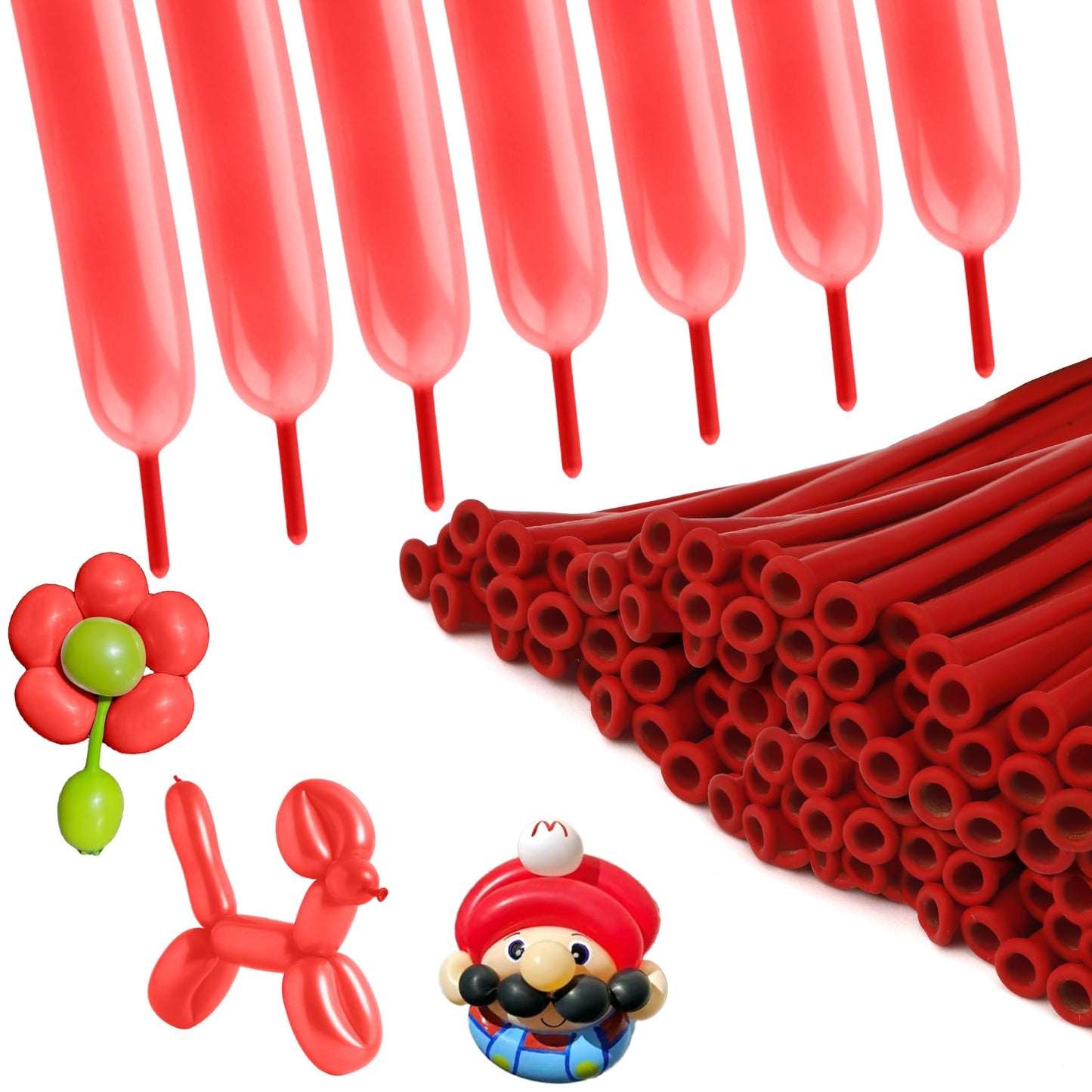Red Balloon Animal Long Twist Balloons - 100 ct