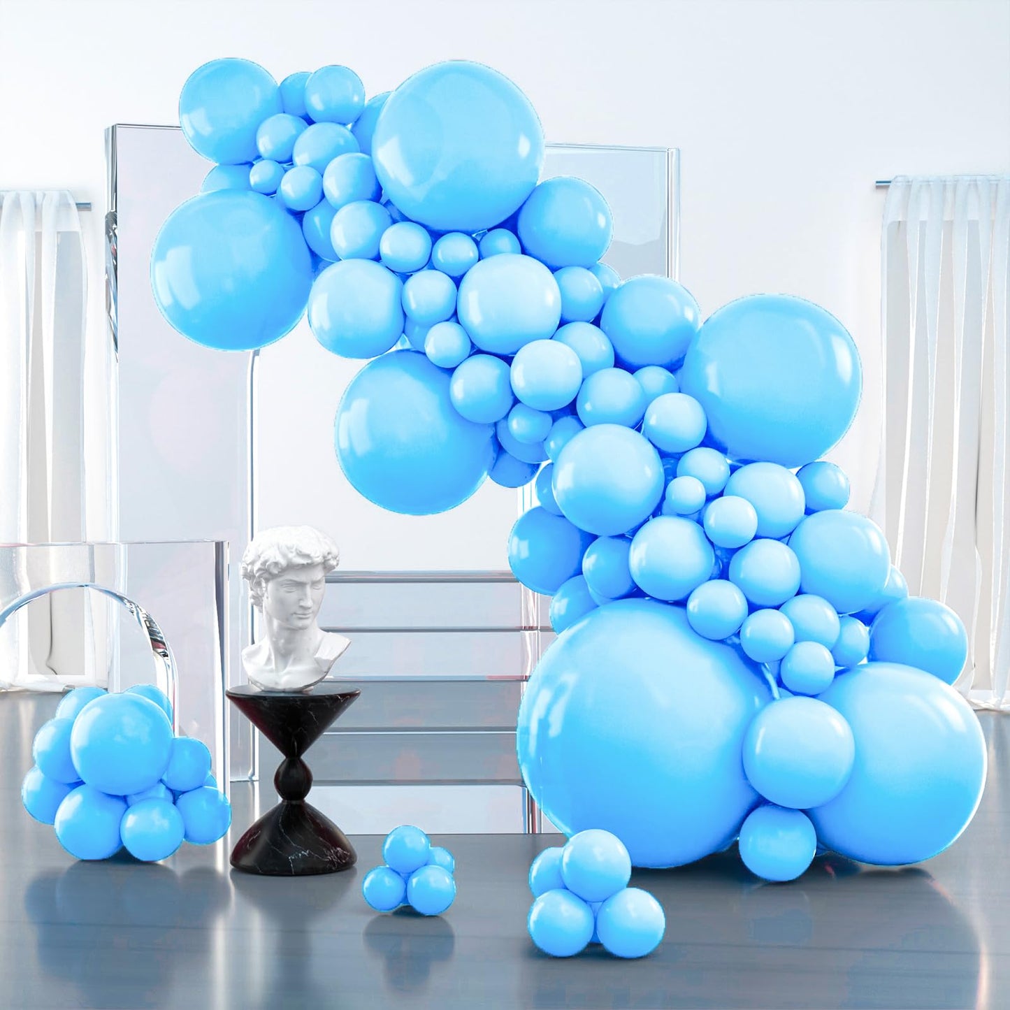 Light Blue Matte Balloon Garland Arch Kit – 127 Piece