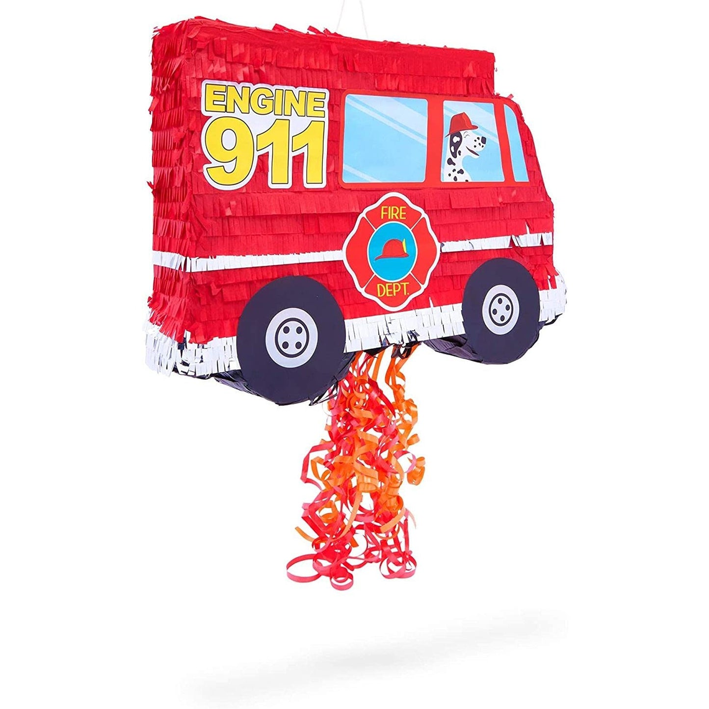 Fire Truck Pull-String Piñata Birthday Party Decoration