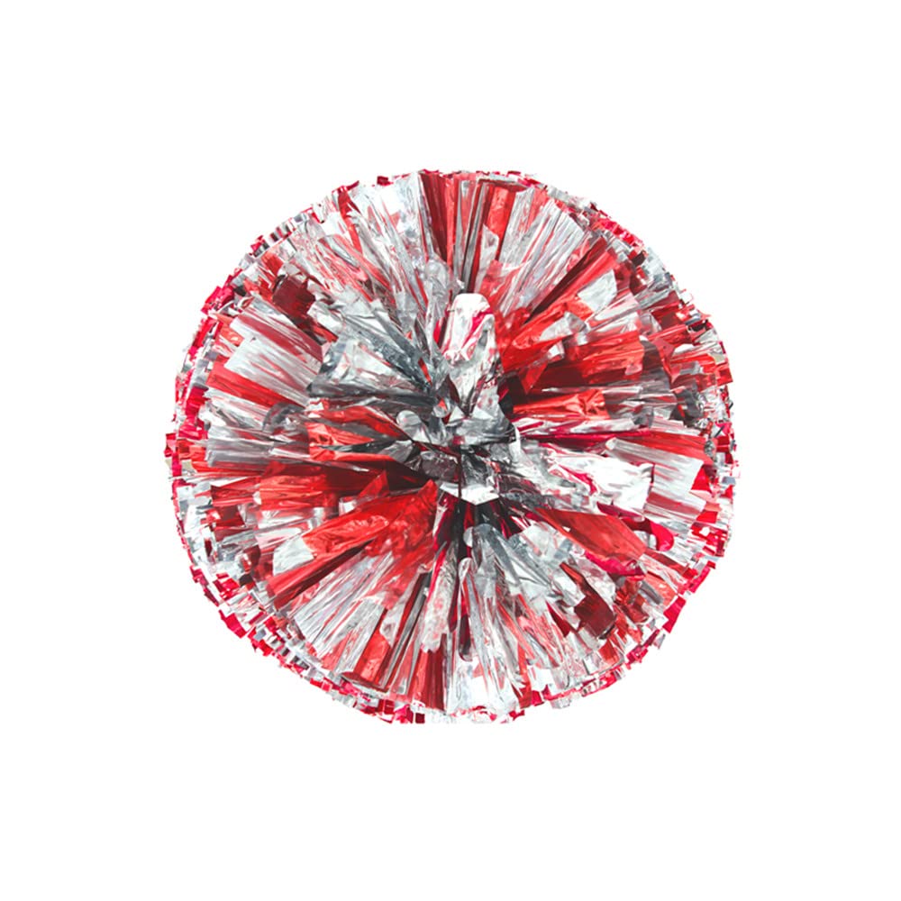 Cheerleading Pom Poms – 2 Pack, Red & Silver, 13 Inch