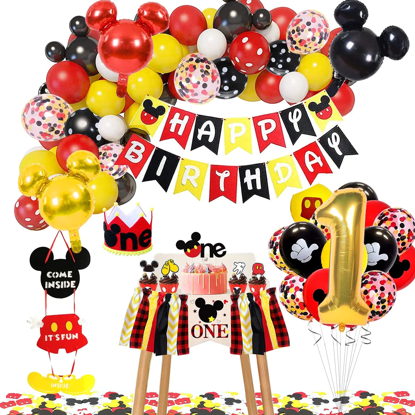 1st Birthday Mouse Party Decoration Kit (Full Set)