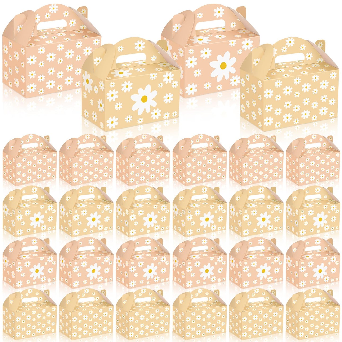 Dunzoom 24 Pcs Daisy Party Favor Treat Boxes Two Groovy Birthday Decorations Boho Daisy Flower Goodie Candy Boxes Daisy Birthday Party Supplies Holiday Paper Gift Bag for Wedding Gift Wrapping