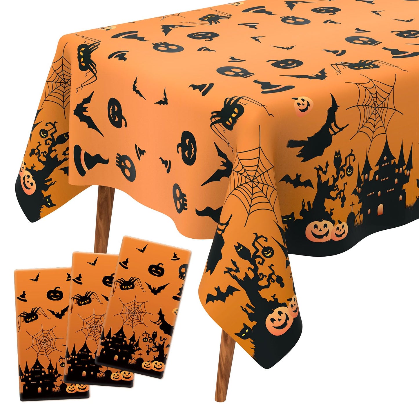 Halloween Spooky Plastic Tablecloth - 3 ct