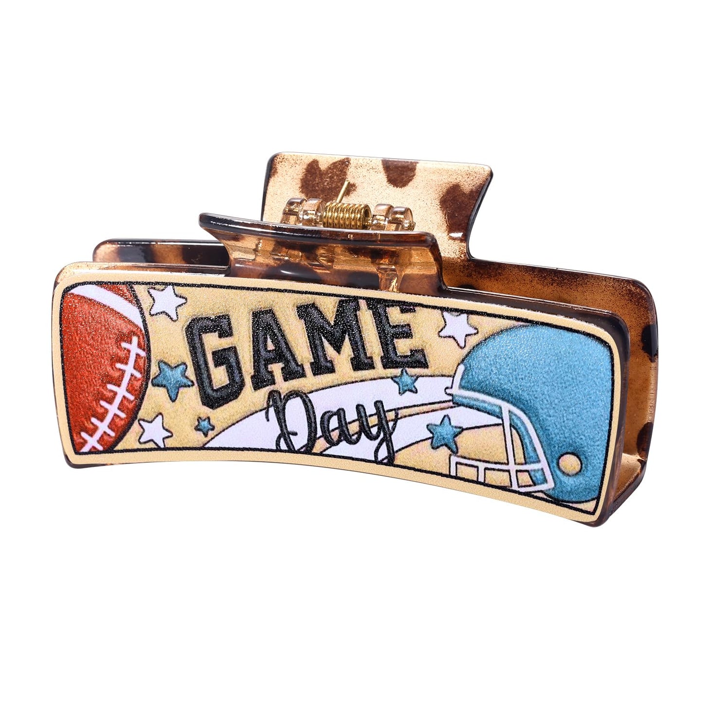 Game Day Hair Clips Football Hair Claw Clips for Women Large Nonslip Tortoise Acrylic Hair Claws Game Day Accessories Outfits Sport Team Spirit Day Football Mom Accessories Party Favors Gifts