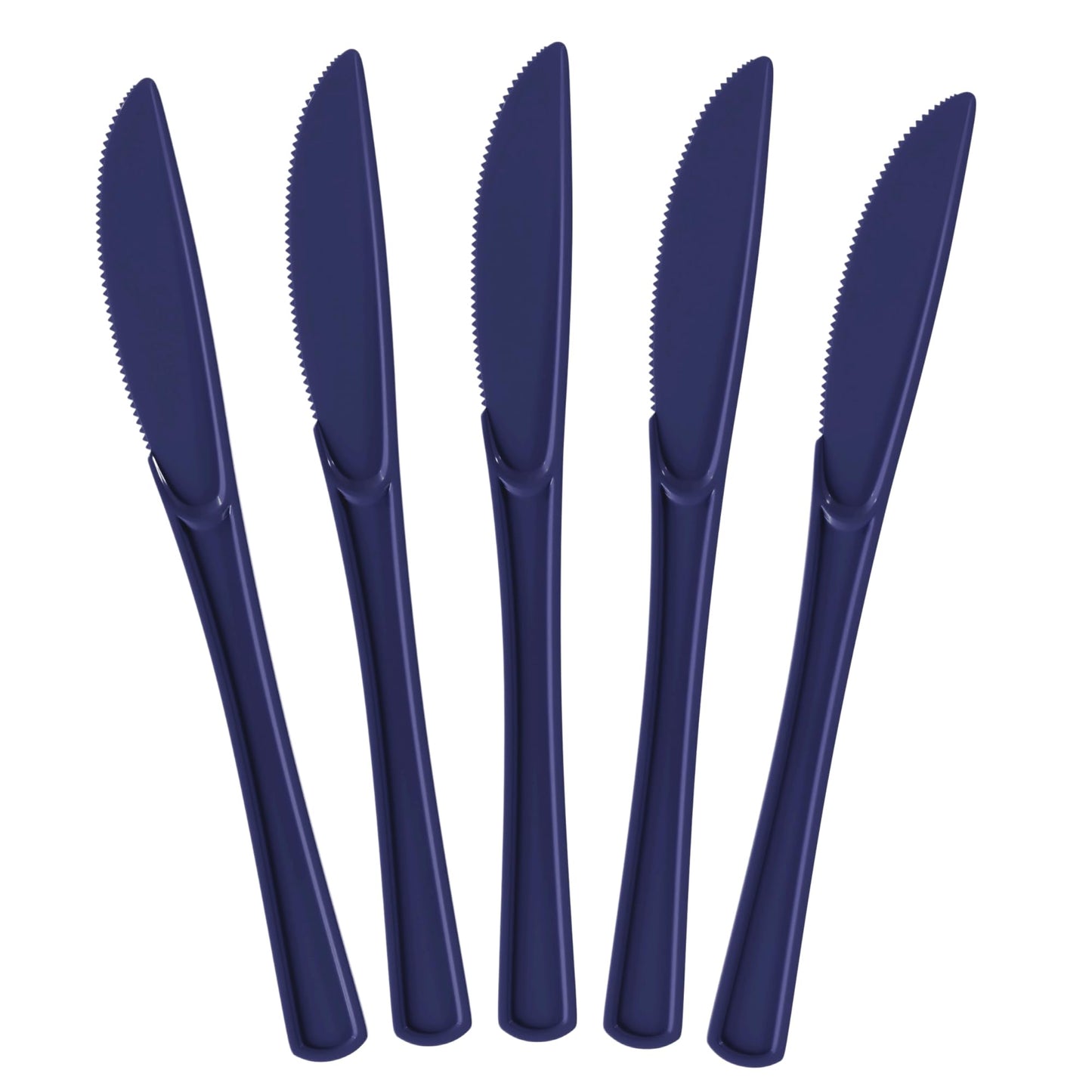 Exquisite Disposable Navy Plastic Knives 100 Pcs - Heavy Duty Navy Plastic Disposable Cutlery - Navy Disposable Flatware Navy Plastic Silverware Plastic Knives Navy