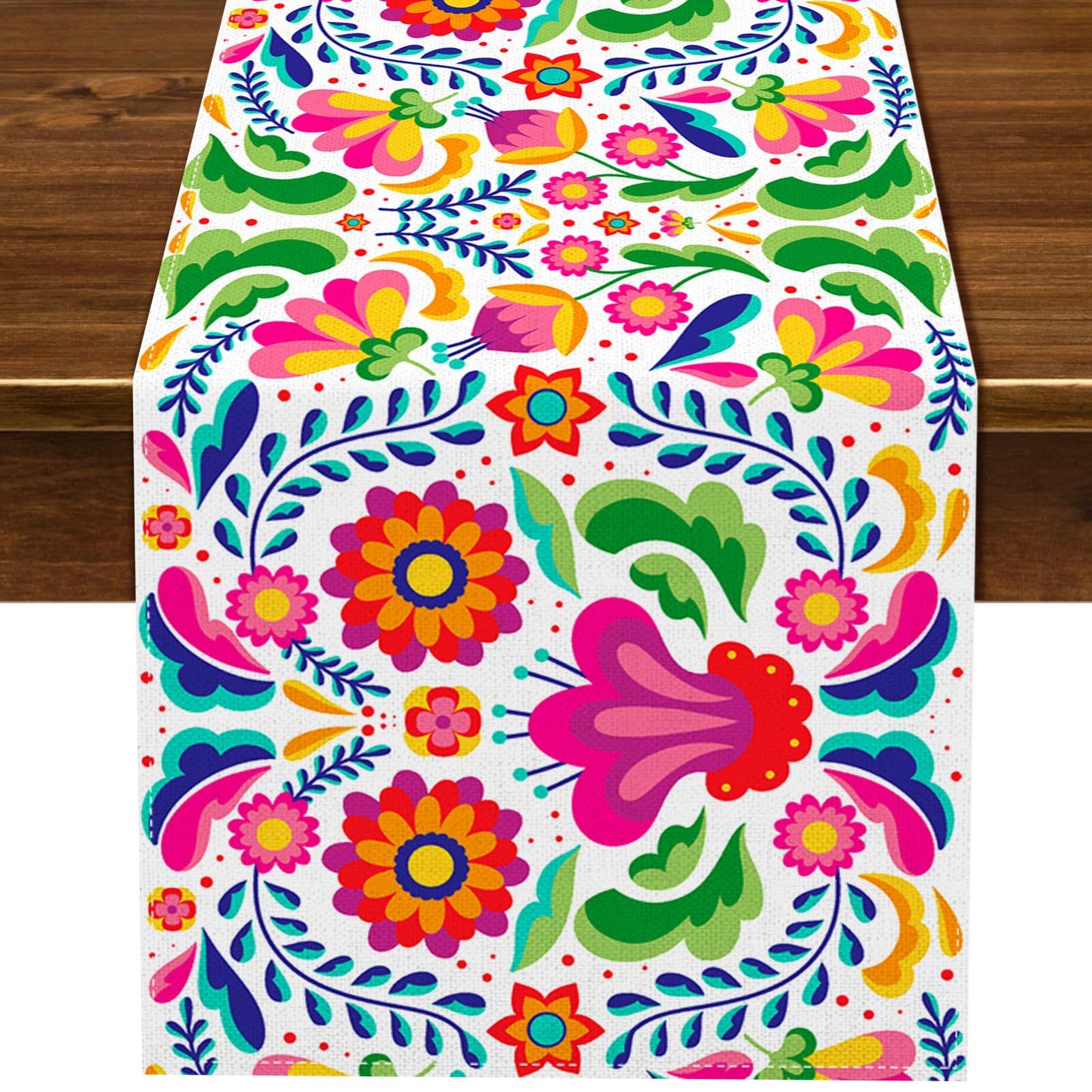 Cinco de Mayo Rustic Linen Table Runner