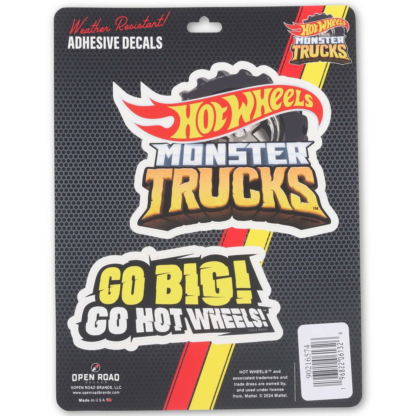 Hot Wheels Monster Truck Adhesive Vinyl Decals - Fun Set of Hot Wheels Stickers for Car Window or Laptop