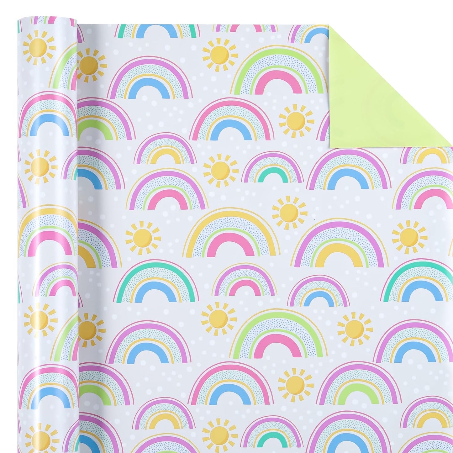 Pastel Rainbow Reversible Wrapping Paper Roll