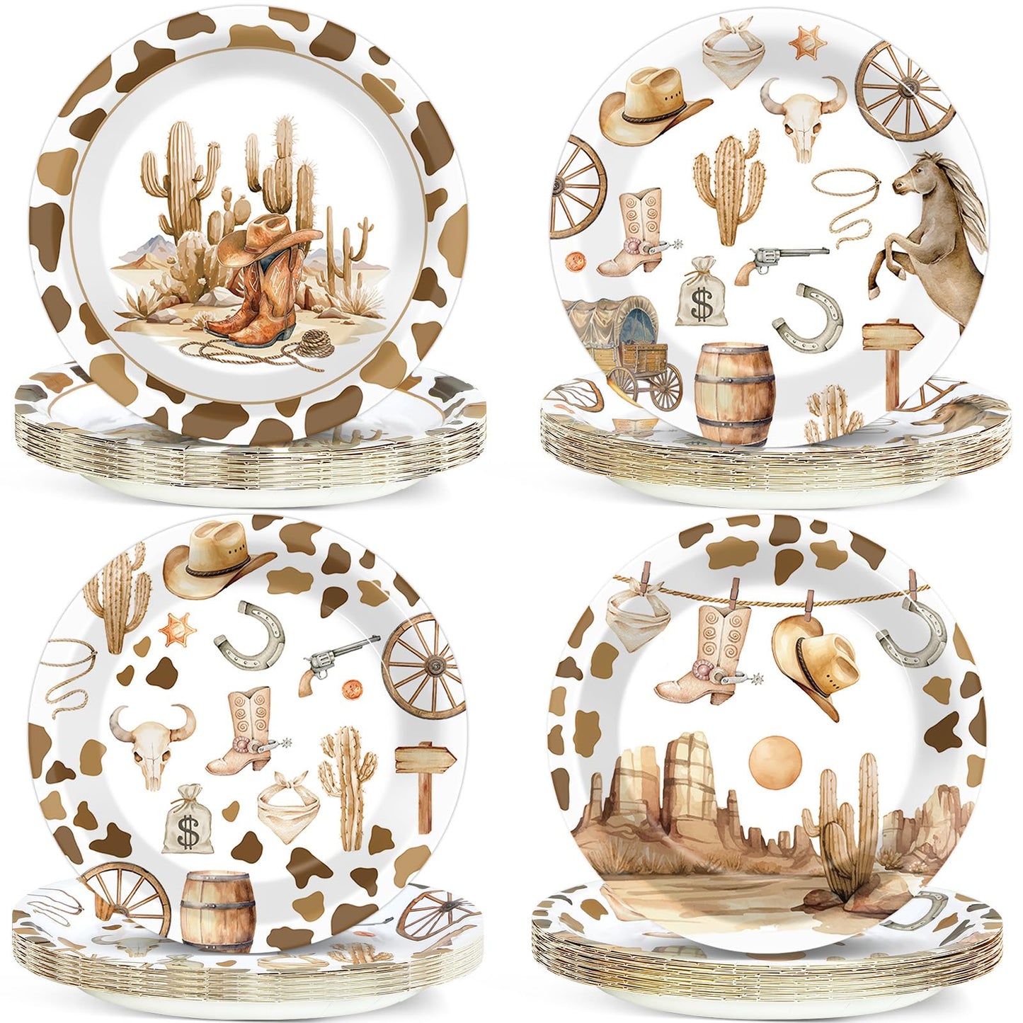 Cowboy Western Dessert Plates