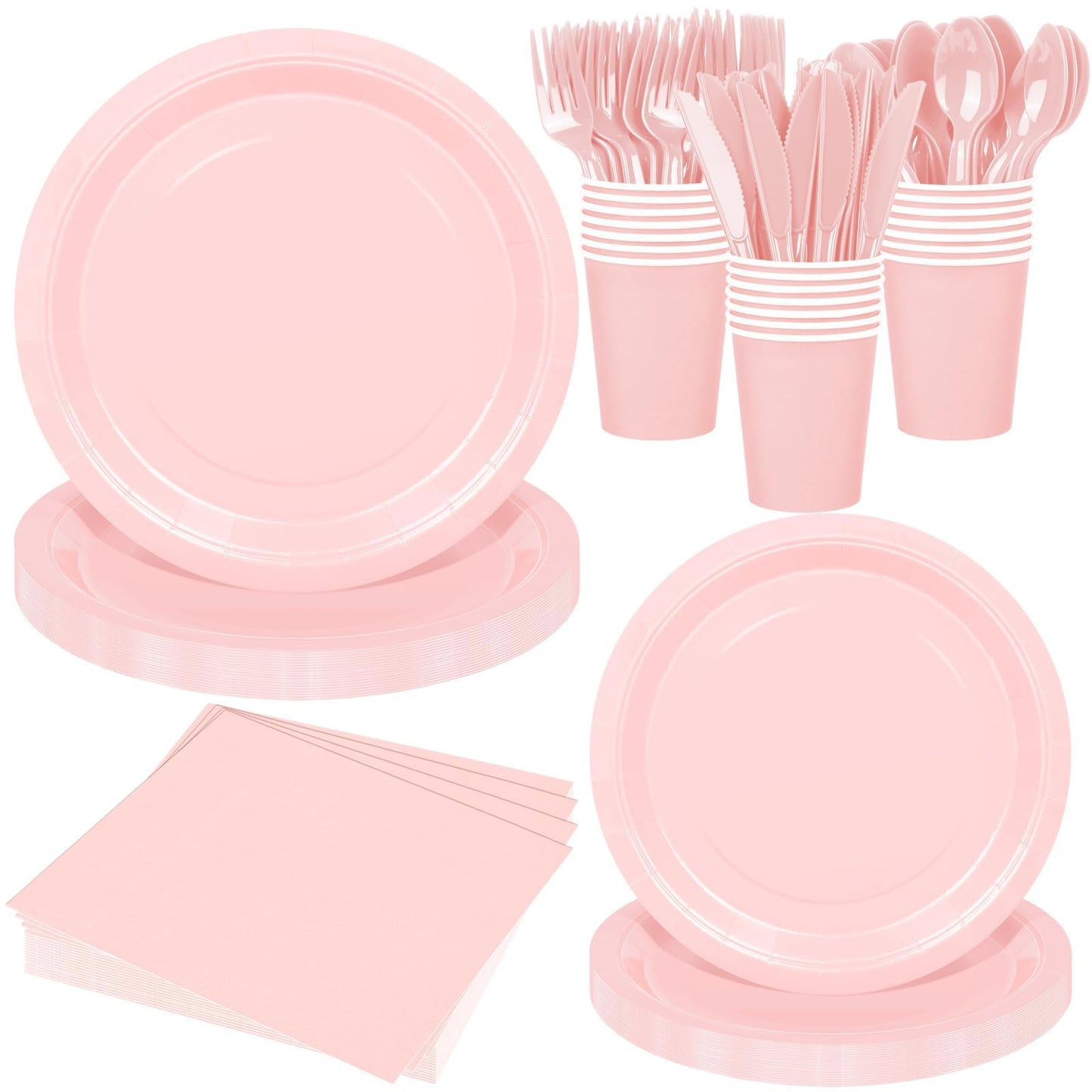 Pink Disposable Party Tableware Set - 175 ct