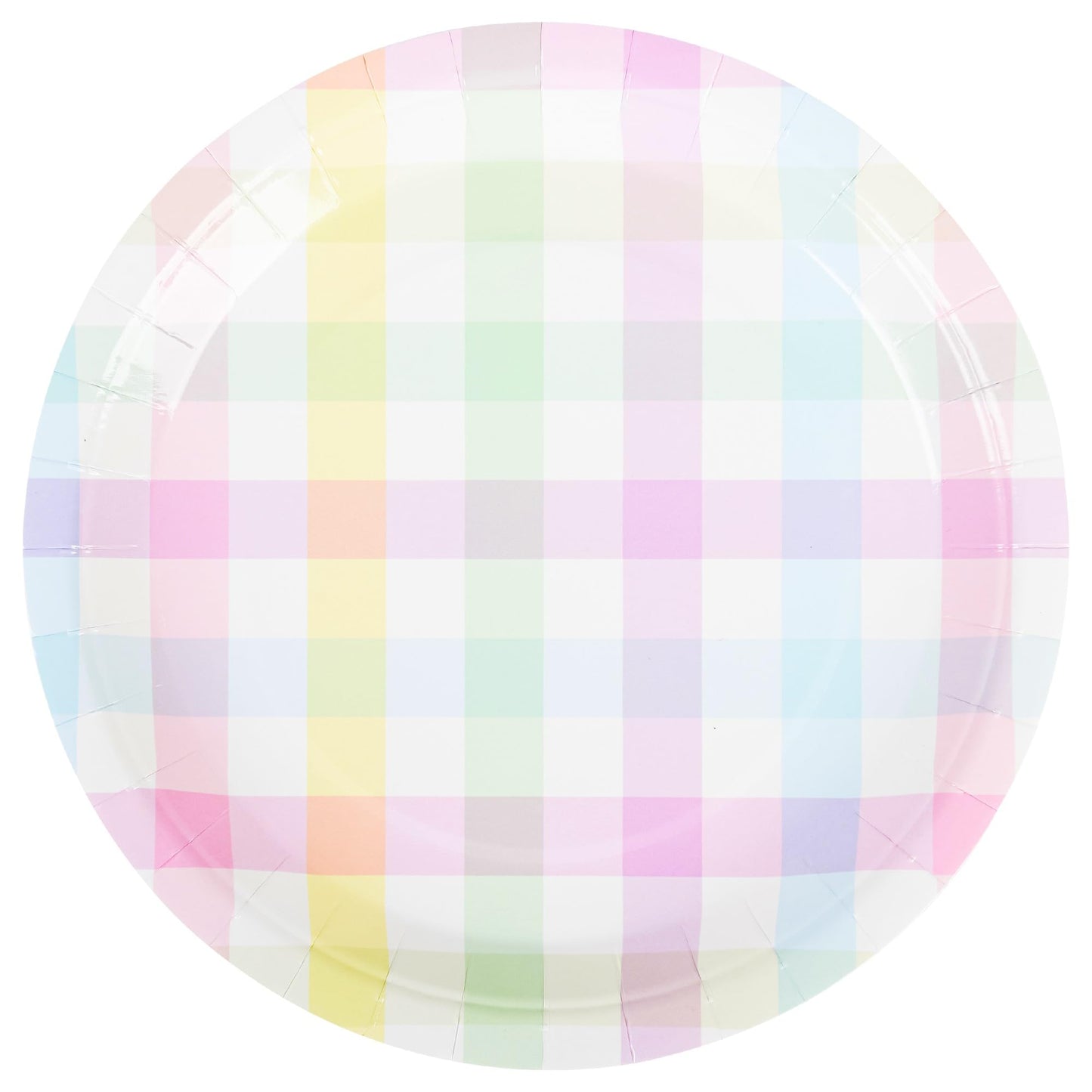 Spring Gingham Paper Plates – 48 Pack Easter Party Tableware