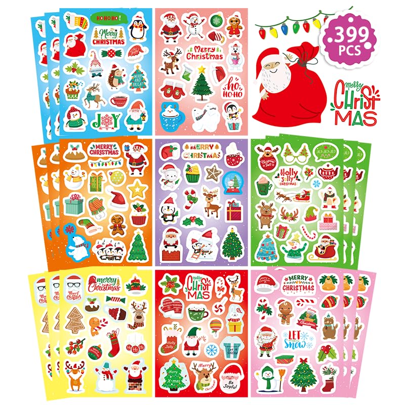 Christmas Festive Sticker Sheets - 399 ct