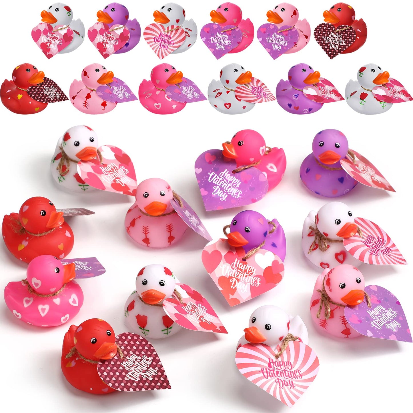 Valentine's Day Rubber Duckies with Gift Cards – 48 Pack