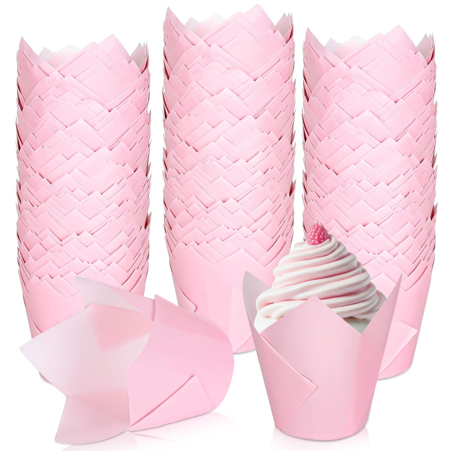 Pink Tulip Cupcake Liners - 200 ct