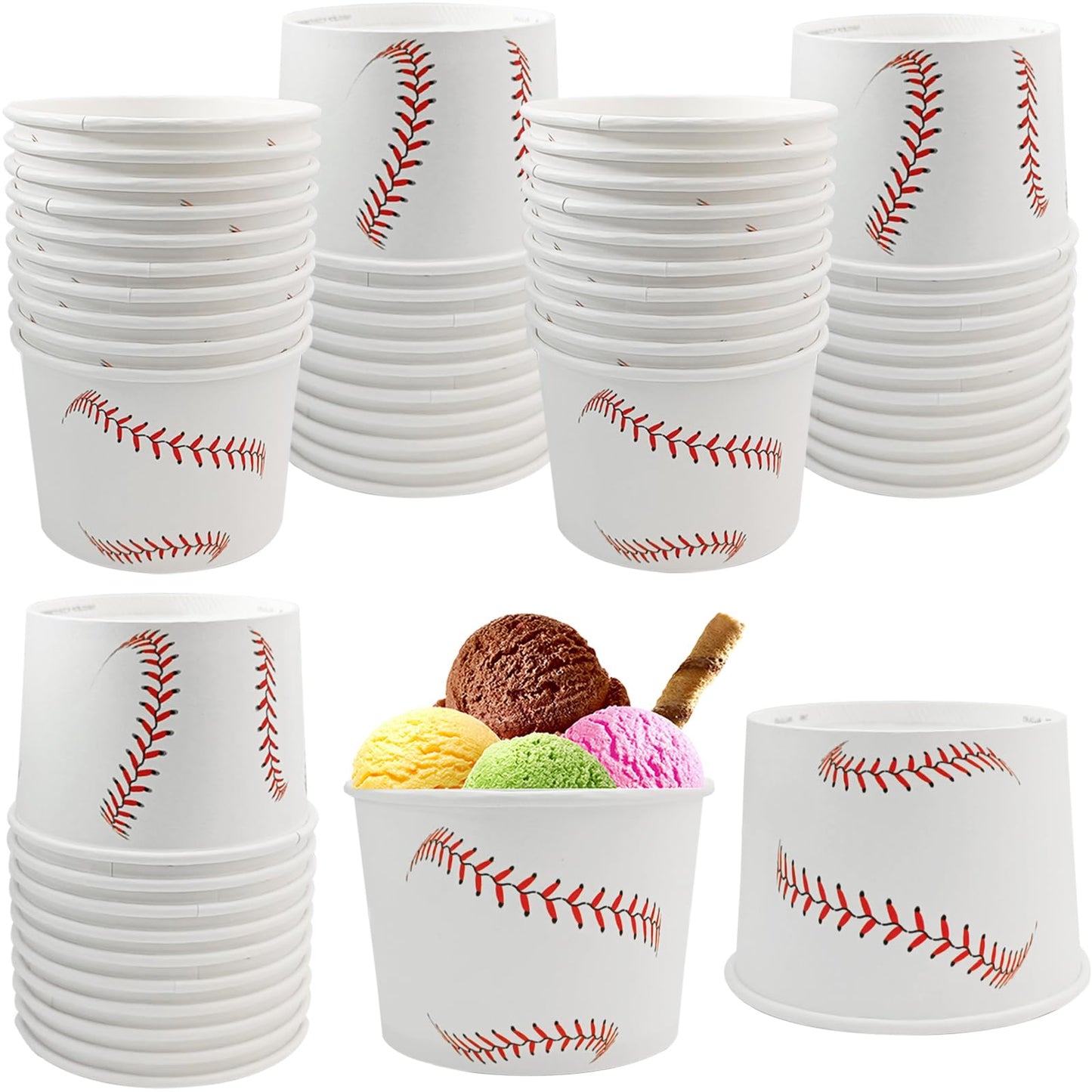 Baseball Party Paper Snack Bowls 9oz - 50 ct