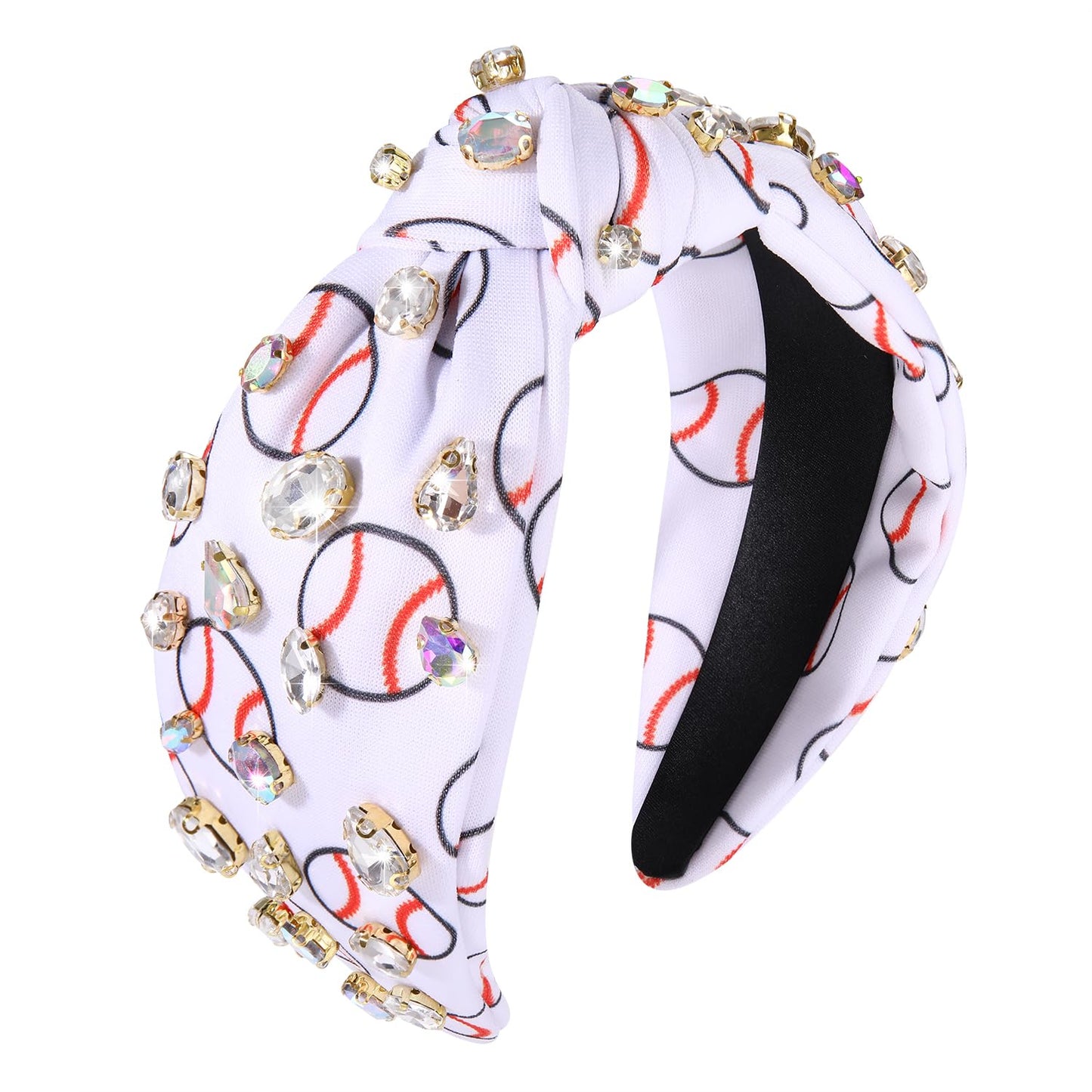 Rhinestone Crystal Baseball Game Day Knotted Headband