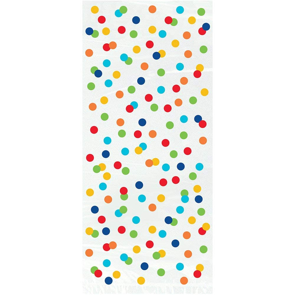 Vibrant Rainbow Polka Dots Cellophane Bags - (Pack of 20) - Premium Quality & Eye-Catching Multi-Color Design - Perfect for Parties Gifts & Favors