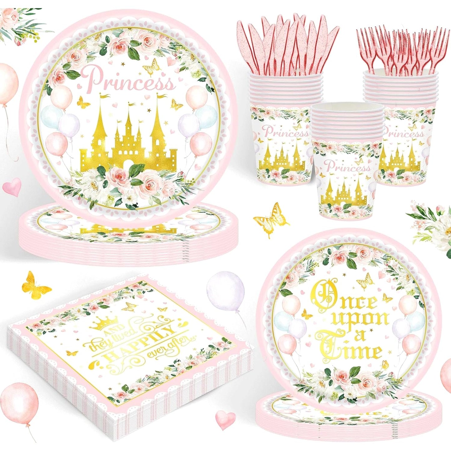 Princess Fairytale Disposable Party Tableware Set