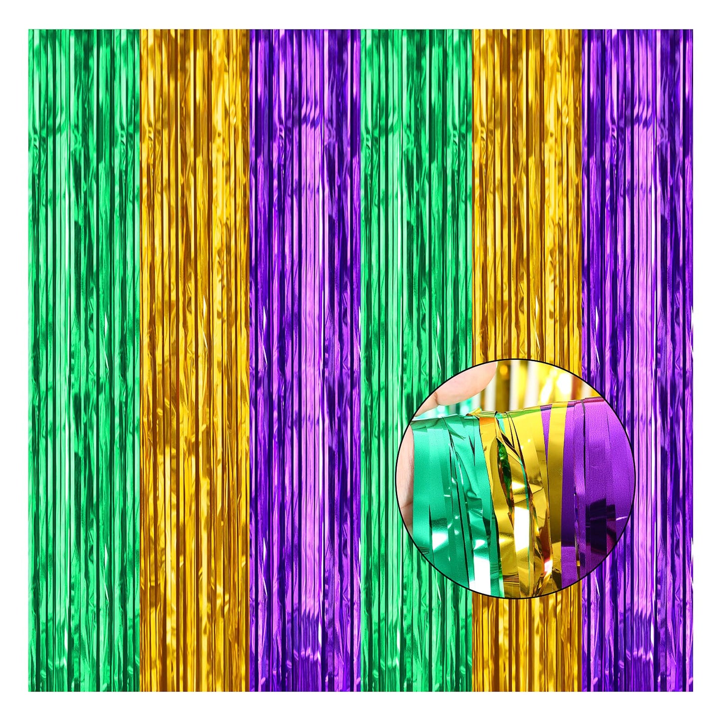 Mardi Gras Metallic Foil Fringe Curtains