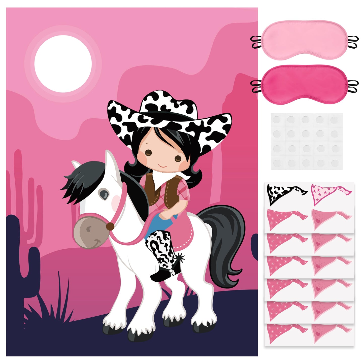 Pin the Bandana on the Cowgirl Western Party Game