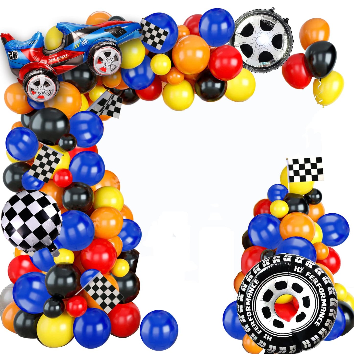 Racing Car Balloon Arch Garland Kit – 121 Piece