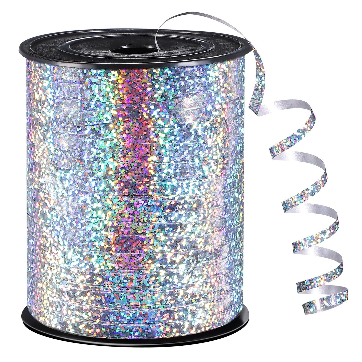 Silver Curling Ribbon 600 Yards 1/5 Inch Balloon String Ribbon Metallic Ribbons for Gift Wrapping Art Crafts Wedding Birthday Party Valentines Day Decoration