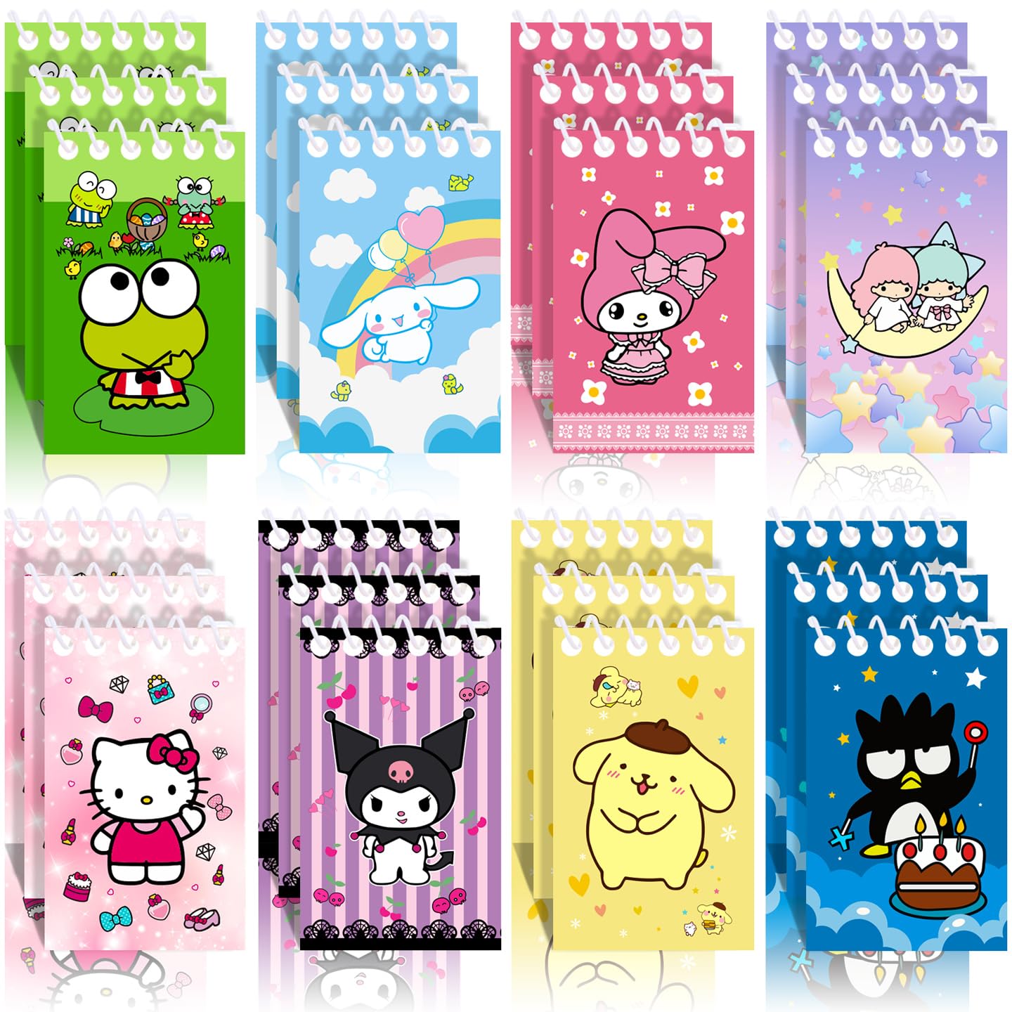 Kitty Mini Notepads Party Favors for Kids - 8 Designs