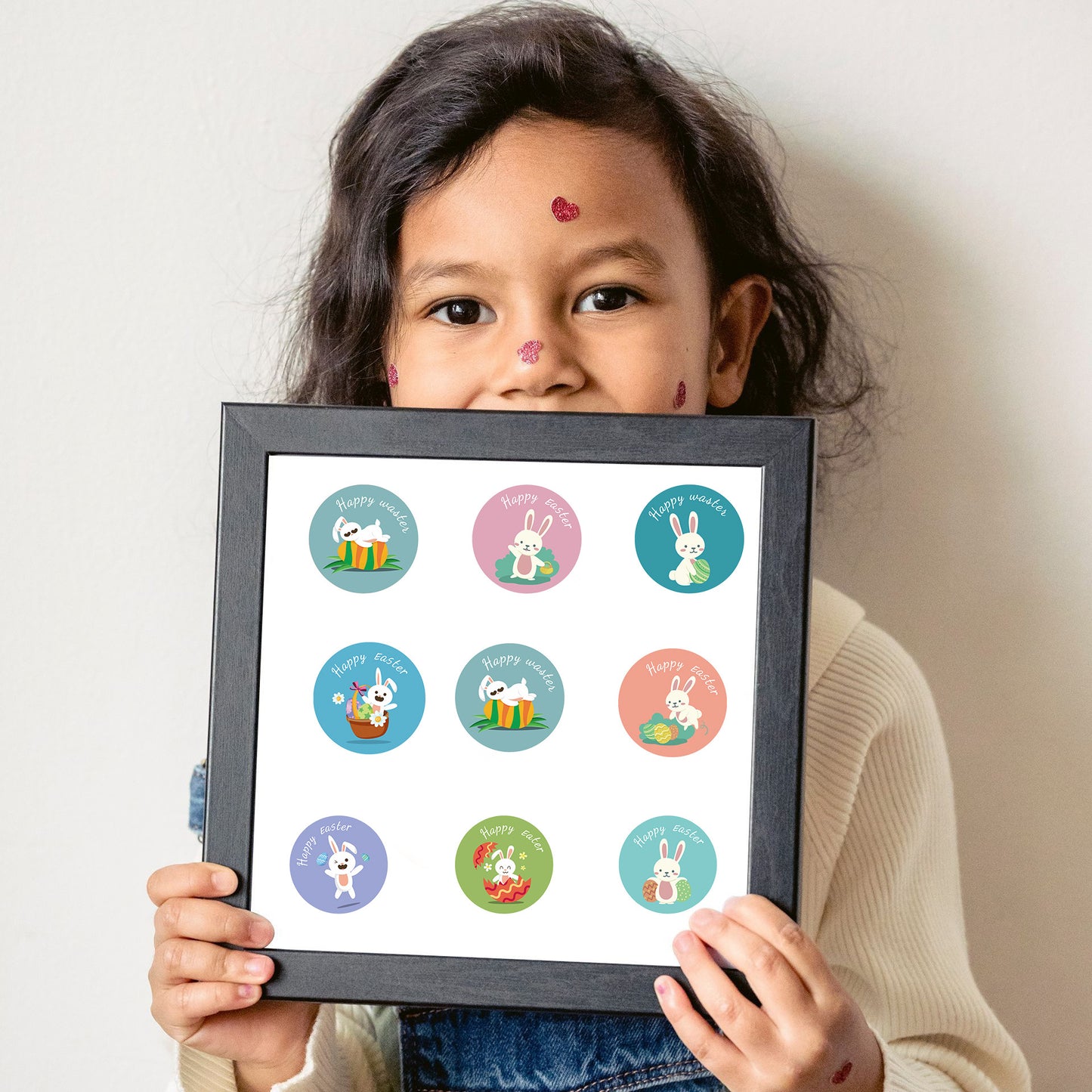 Easter Bunny Festive Sticker Roll - 500 ct