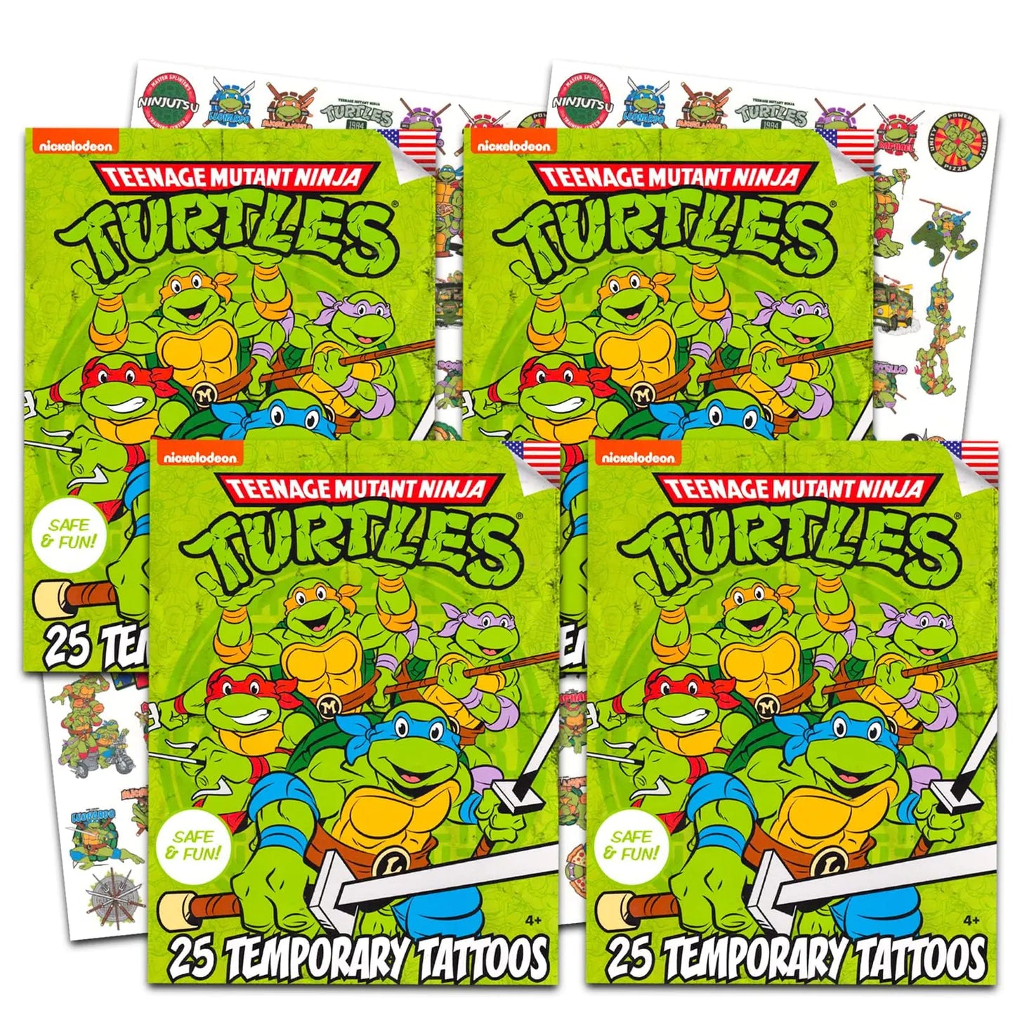 Hero Turtle Character Temporary Tattoos - 100 ct
