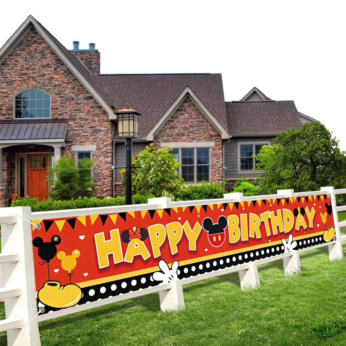 Mouse-Themed Happy Birthday Party Banner