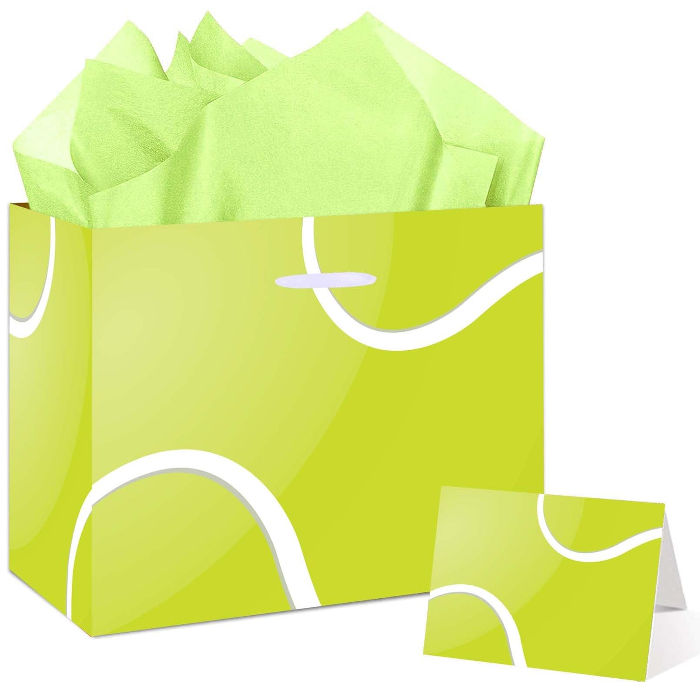 Tennis Party Gift Bag with Greeting Card & Tissue Paper