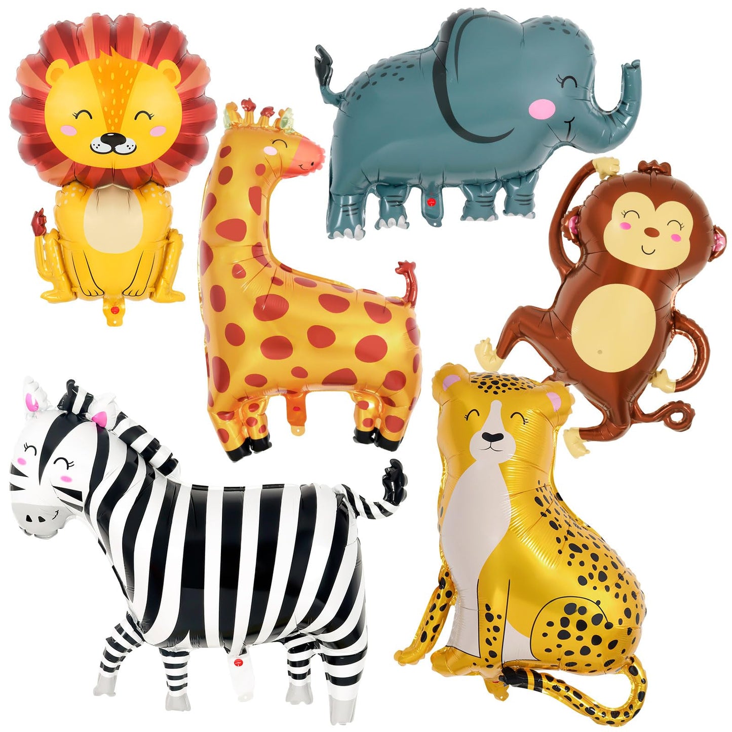 Safari Animal Foil Balloons - 6 ct
