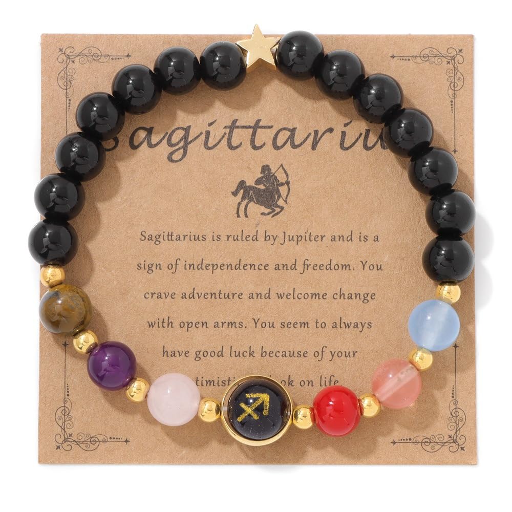 Sagittarius Zodiac Healing Crystal Stone Bracelet
