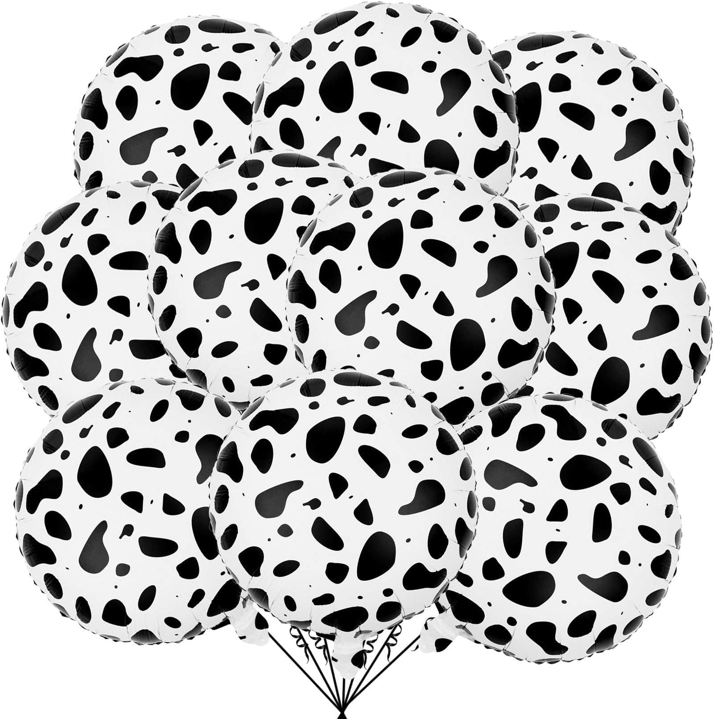 Cow Print Mylar Foil Balloons – 10 Pack, 18 Inch