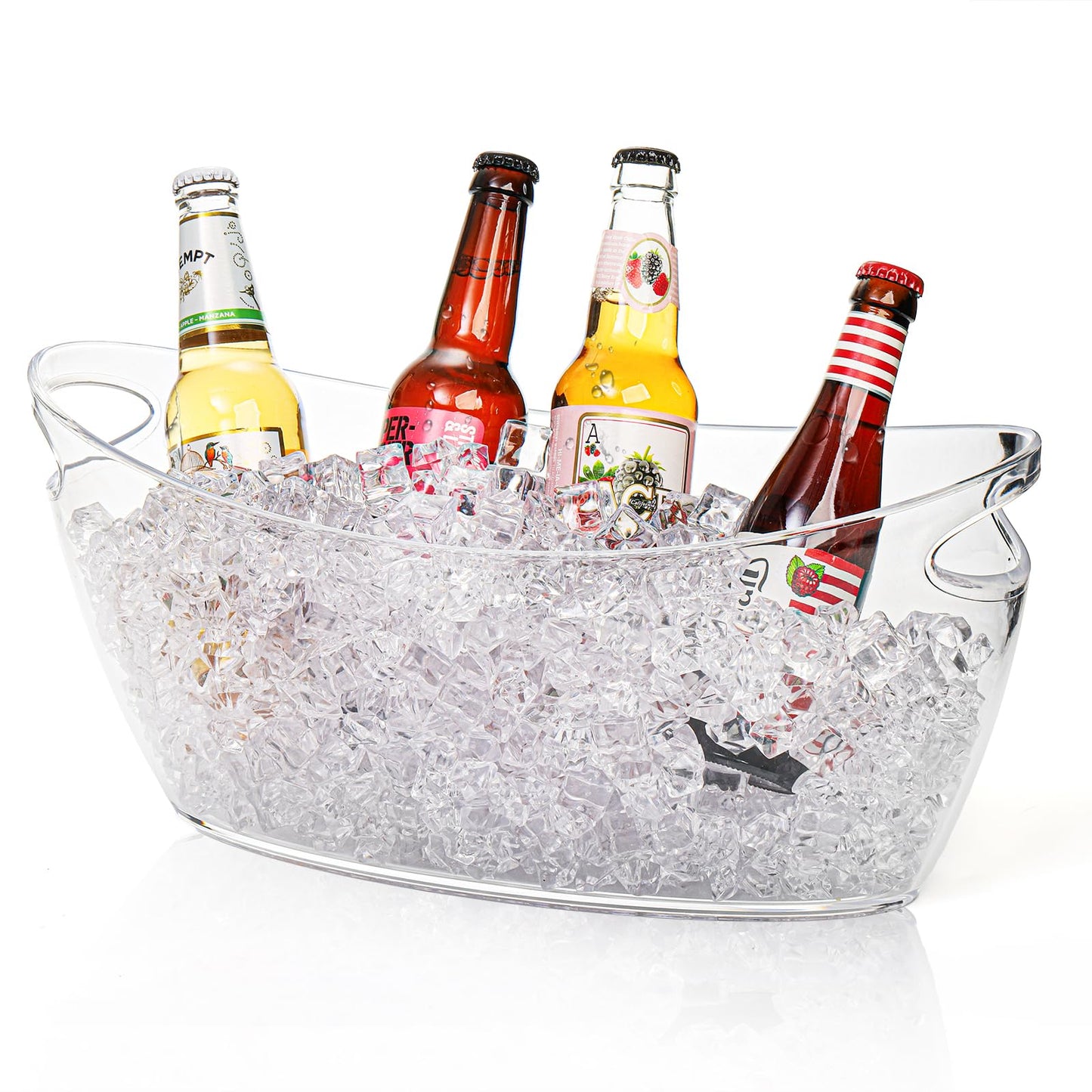 WRINGKIT Ice Bucket for Parties Clear Acrylic Champagne Bucket with Handle 6 Liter Beverage Ice Tub Wine Beer Drink Buckets for Mimosa Bar Cocktail Beer Bottle