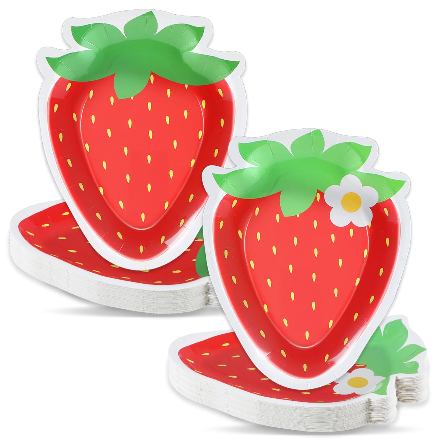 Strawberry-Shaped Dessert Plates – 50 Pack